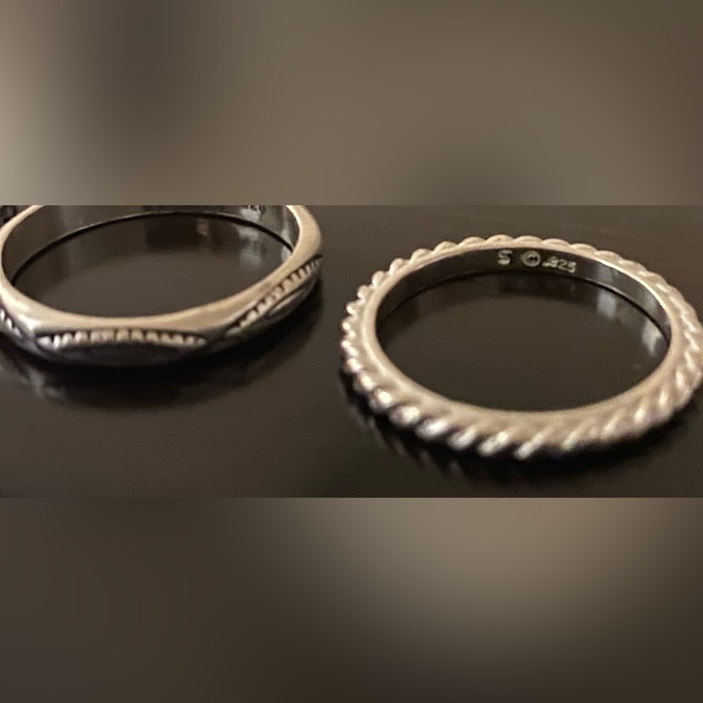 925 Sterling Silver Stackable Ring Set | Size 7–7.25 Bands | Minimalist Jewelry - Picture 5 of 9